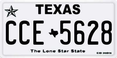 TX license plate CCE5628