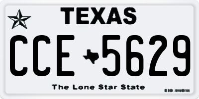TX license plate CCE5629