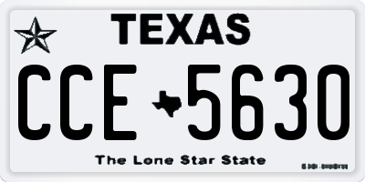 TX license plate CCE5630