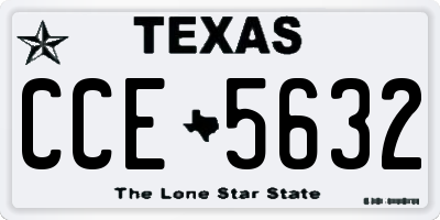 TX license plate CCE5632