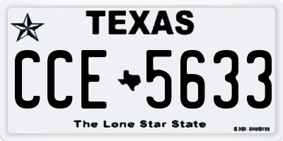 TX license plate CCE5633