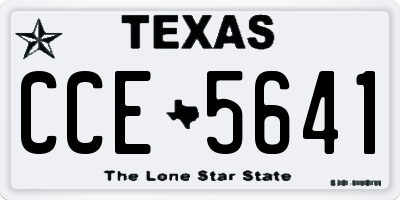 TX license plate CCE5641