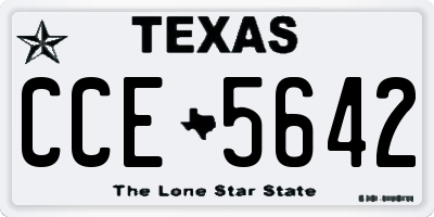 TX license plate CCE5642