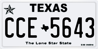 TX license plate CCE5643