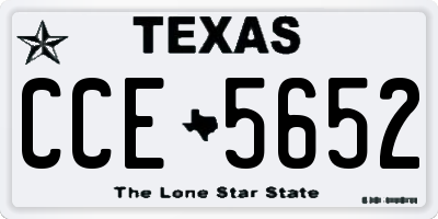 TX license plate CCE5652