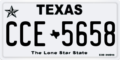 TX license plate CCE5658