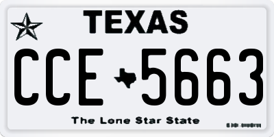 TX license plate CCE5663