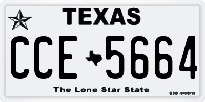 TX license plate CCE5664