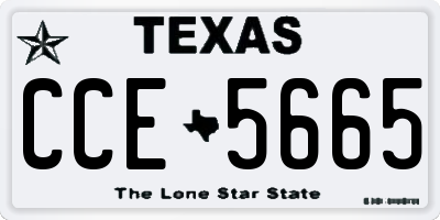 TX license plate CCE5665
