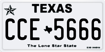 TX license plate CCE5666