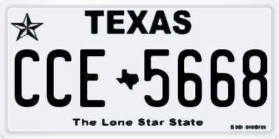 TX license plate CCE5668