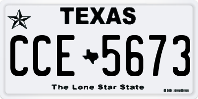TX license plate CCE5673