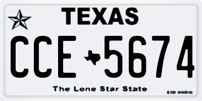TX license plate CCE5674