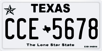 TX license plate CCE5678