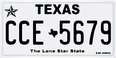 TX license plate CCE5679