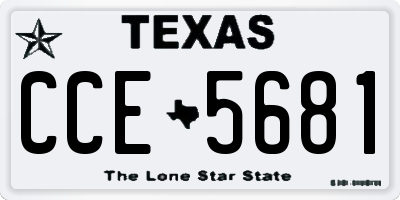 TX license plate CCE5681