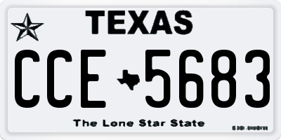 TX license plate CCE5683