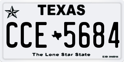 TX license plate CCE5684