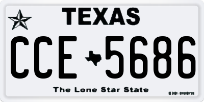 TX license plate CCE5686