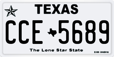 TX license plate CCE5689