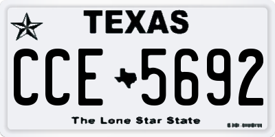TX license plate CCE5692
