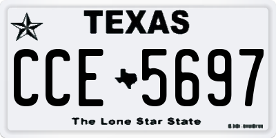 TX license plate CCE5697