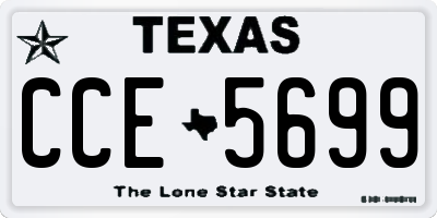 TX license plate CCE5699
