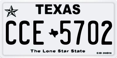 TX license plate CCE5702