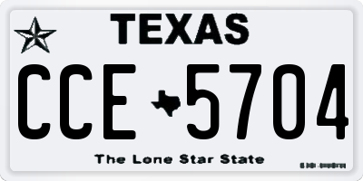 TX license plate CCE5704