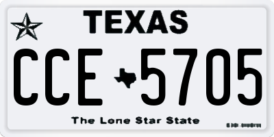 TX license plate CCE5705