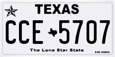 TX license plate CCE5707