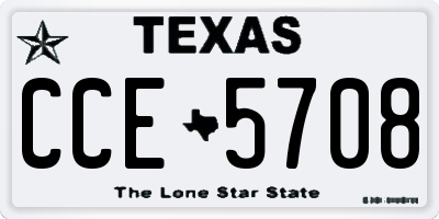 TX license plate CCE5708