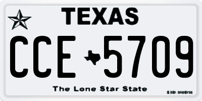 TX license plate CCE5709