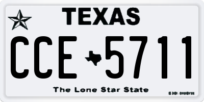 TX license plate CCE5711