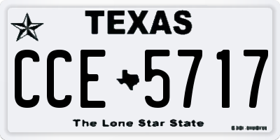 TX license plate CCE5717