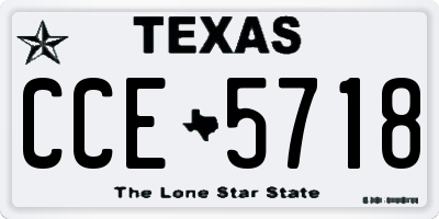 TX license plate CCE5718