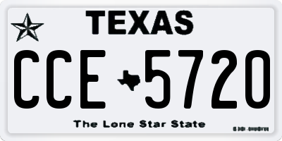 TX license plate CCE5720