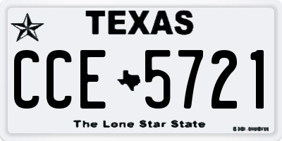 TX license plate CCE5721