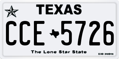 TX license plate CCE5726