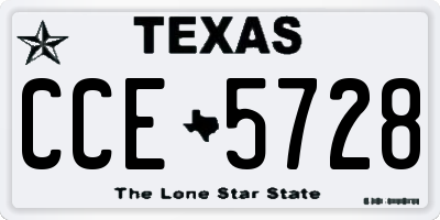 TX license plate CCE5728