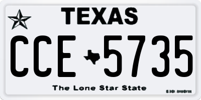 TX license plate CCE5735