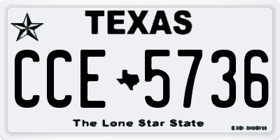 TX license plate CCE5736