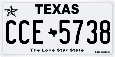 TX license plate CCE5738