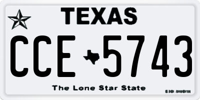 TX license plate CCE5743