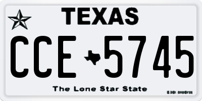 TX license plate CCE5745