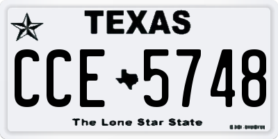 TX license plate CCE5748
