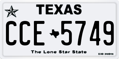 TX license plate CCE5749
