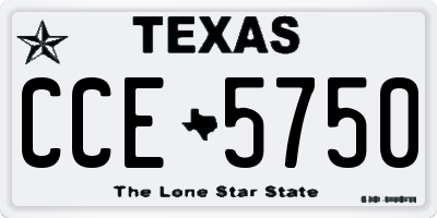 TX license plate CCE5750