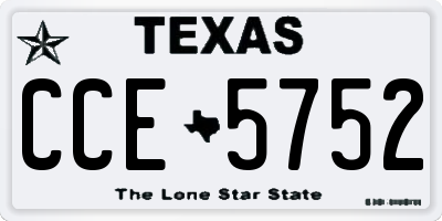 TX license plate CCE5752