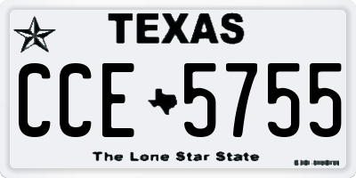 TX license plate CCE5755